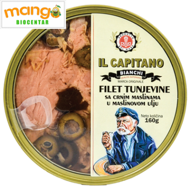 Il Capitano fileti tunjevine sa crnim maslinama u maslinovom ulju 160g TL