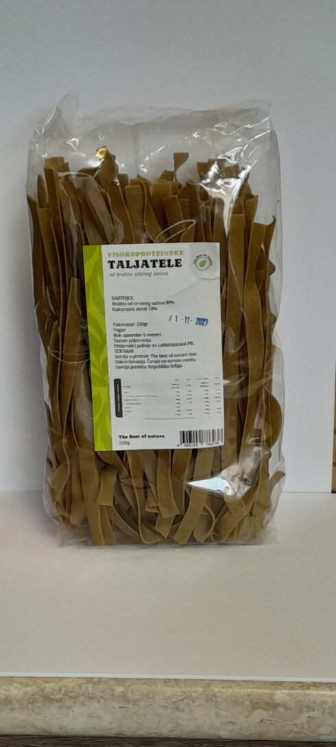 Testenina od brašna zelenog sočiva 250gr – široki rezanac