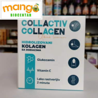 Collactiv Collagen 50g – hidrolizovani goveđi kolagen tip II sa glukozaminom i vitaminom C, 10 kesica x 5g, ukus limun, Top Food