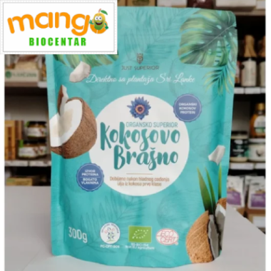 Organsko Superior kokosovo brašno (kokosov protein) 300g – Just Superior, sa Šri Lanke, EU organic RS-BIO-154, ECOCERT