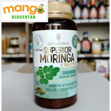 Moringa Superior u tabletama – organska, 150 tableta x 500 mg, Just Superior