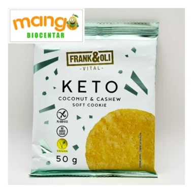 Frank & Oli VITAL Keto soft cookie sa kokosom i indijskim orahom 50g — vegan, bez glutena, bez dodatog šećera