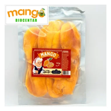 Pronto mango listići 500g — suvi mango u listićima, prozirno pakovanje sa crvenom Pronto etiketom